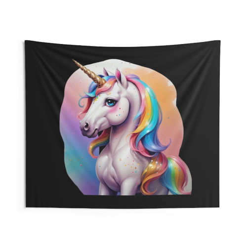 Colorful Unicorn Fluffy Tapestry