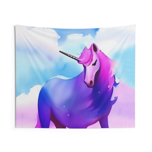 Magical Watercolor Unicorn Tapestry