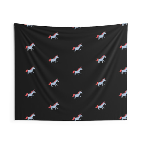 Colorful unicorn cartoon tapestry