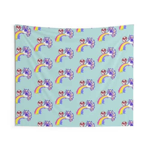 Pansexual Unicorn Tapestry with Kawaii Pride Flag Art