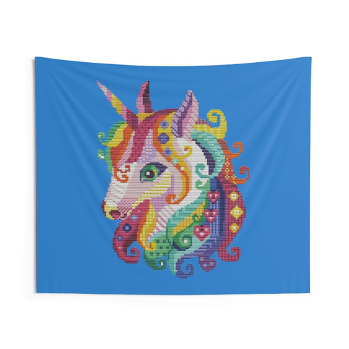 Beaded Unicorn Tapestry Wall Art