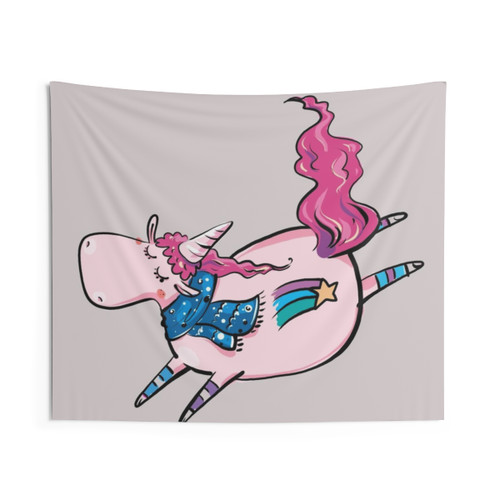 Vibrant Flying Unicorn Tapestry