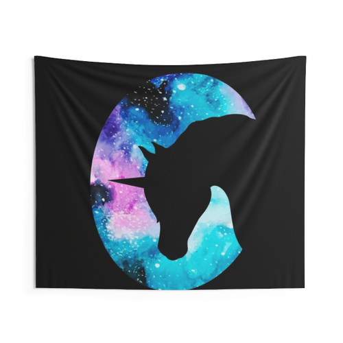 Galaxy Unicorn Silhouette Tapestry Wall Hanging