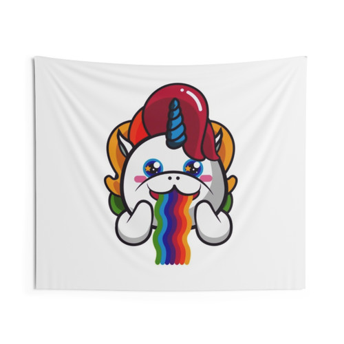 Rainbow Unicorn Tapestry - Fantasy Creature Wall Hanging