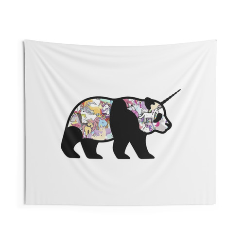 Unicorn and Panda Tapestry Wall Art