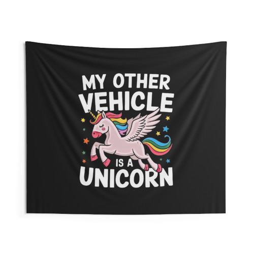 Whimsical Unicorn Tapestry with Funny Quote
