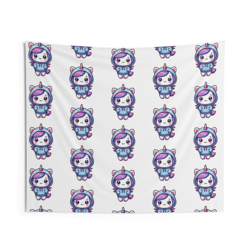 Kawaii Unicorn Tapestry - Fantasy Wall Hanging