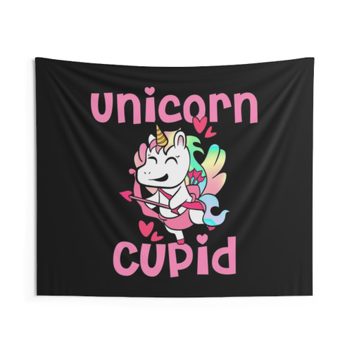 Magical Unicorn Cupid Tapestry for Valentines Day
