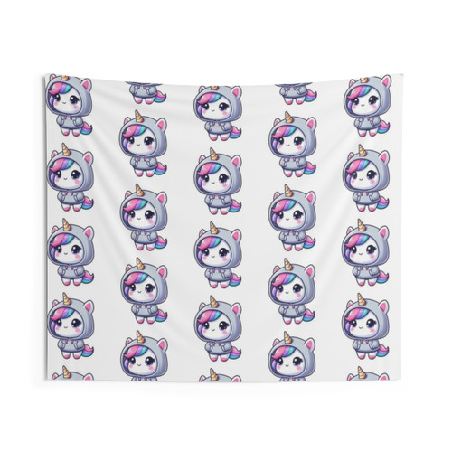 Kawaii Unicorn Tapestry Wall Hanging