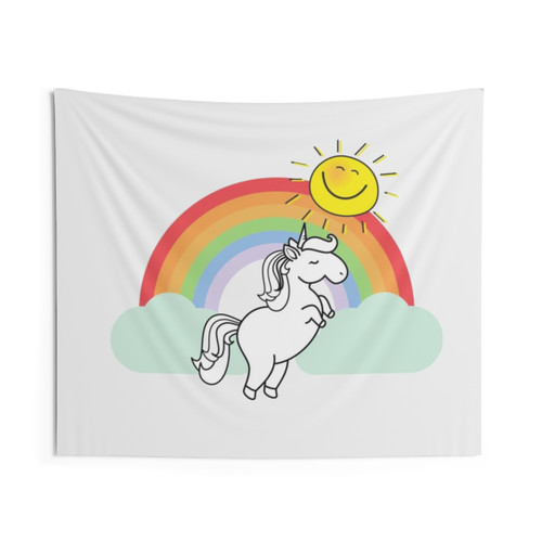 Colorful Unicorn Rainbow Tapestry