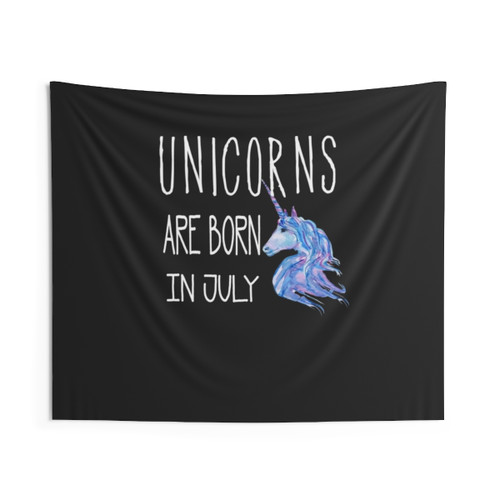 Unicorn July Tapestry - Celestial Wall Decor