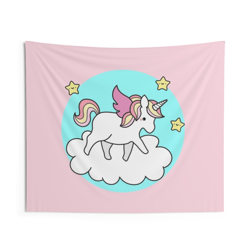 Kawaii Unicorn Clipart Tapestry