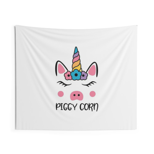 Unicorn Piggy Corn Tapestry - Magical Wall Hanging