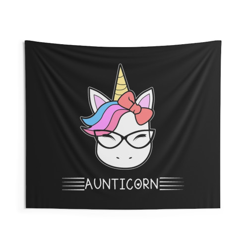 Aunticorn Unicorn with Glasses Tapestry