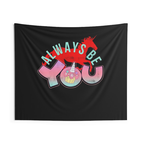 Cute Unicorn Tapestry with Inspiring Message