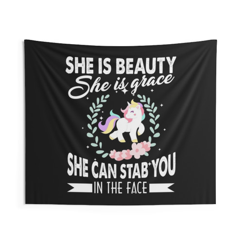 Unicorn Tapestry with Funny Quote