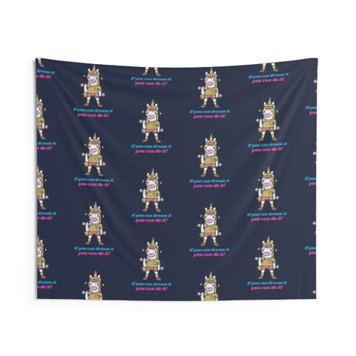 Motivational Unicorn Workout Tapestry