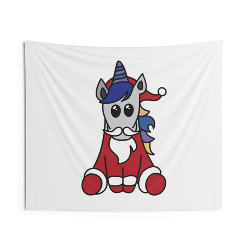 Festive Christmas Santa Unicorn Tapestry