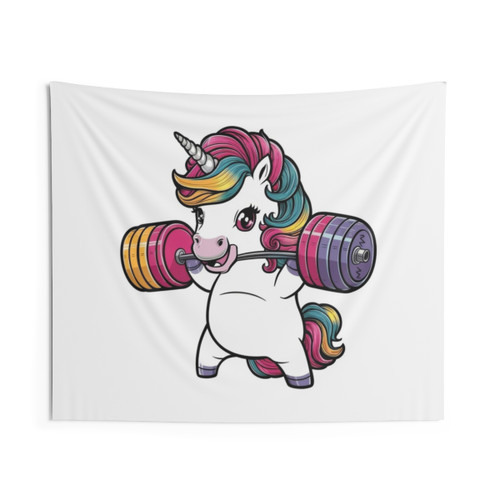 Unicorn Weightlifting Tapestry for Gym Decor