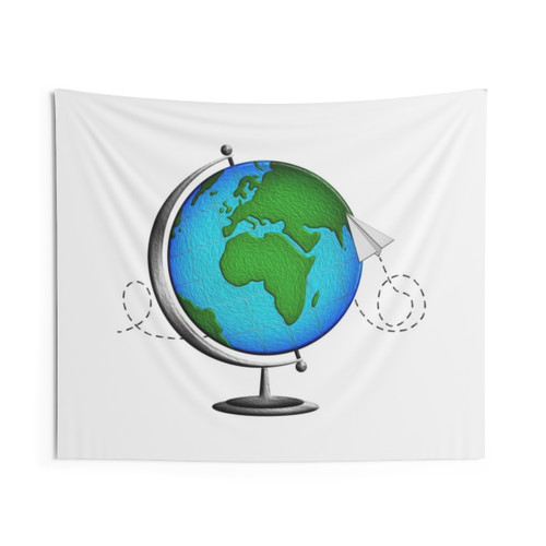 Travel Exploration Tapestry with Transparent Background