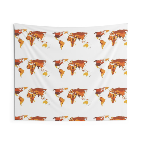 Colored World Map Tapestry
