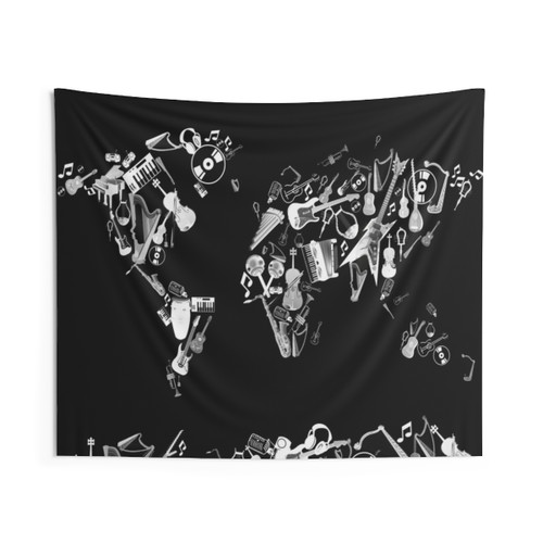 World Map Tapestry Wall Hanging