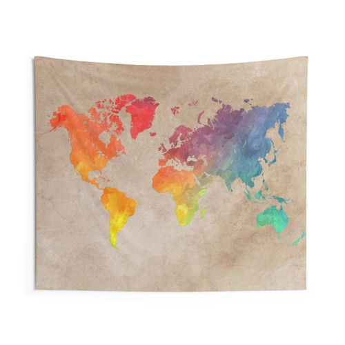 Stunning World Map Tapestry Wall Art