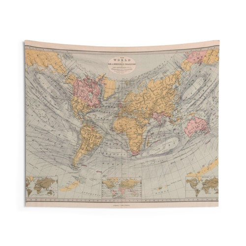 Vintage World Map Tapestry