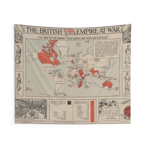 Vintage British Empire World Map Tapestry
