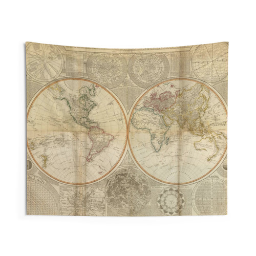 Vintage world map (1799) tapestry