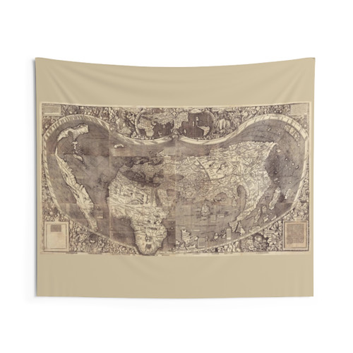 Vintage World Map Tapestry - Universalis Cosmographia 1507