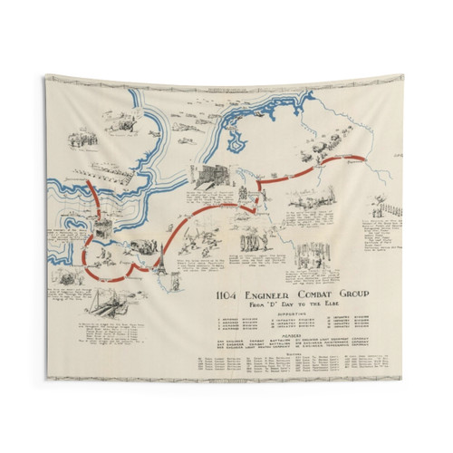 WWII Allied Invasion Vintage Tapestry