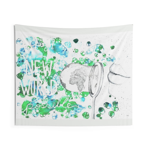 Hopeful watercolor world tapestry