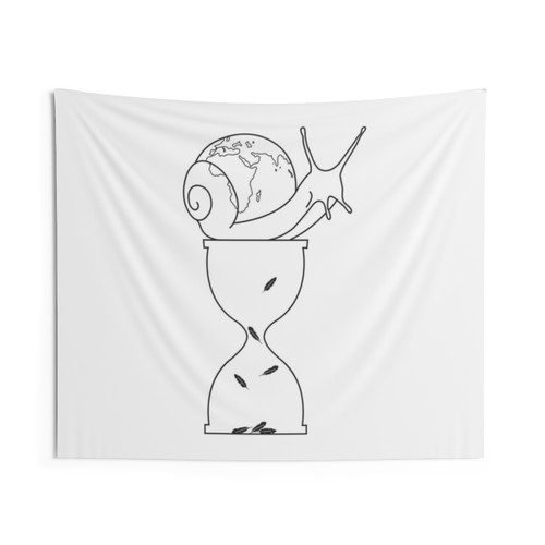 Minimalist Black and White Tapestry - Take Your Time