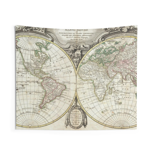 Vintage World Map Tapestry (1775)