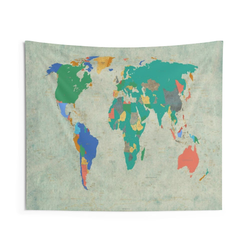 World Map Tapestry - Unique Wall Decor