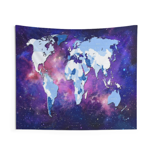 World Map Tapestry - Cosmic Map Wall Hanging