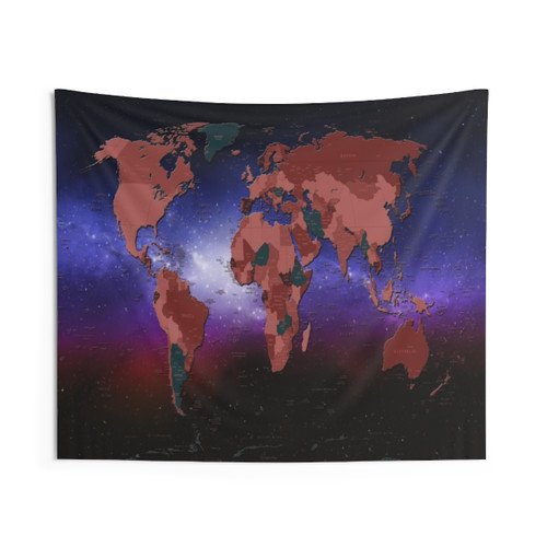 World Map Tapestry Wall Hanging