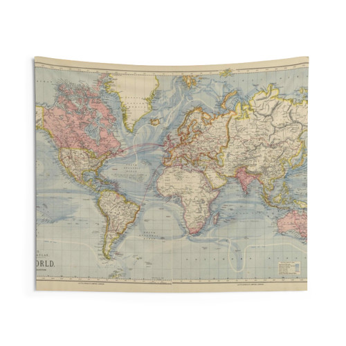 Vintage World Map Tapestry