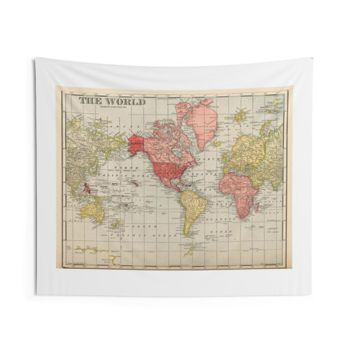 Vintage detailed world map boho tapestry