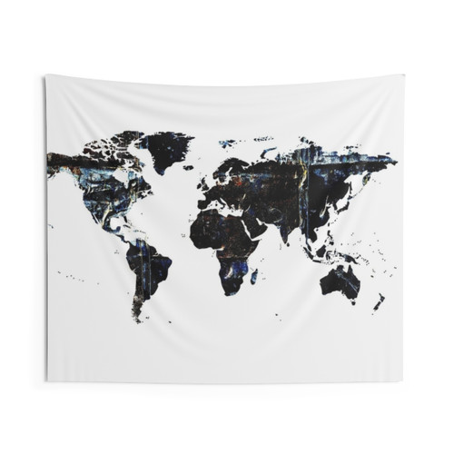 World Map Tapestry Wall Hanging