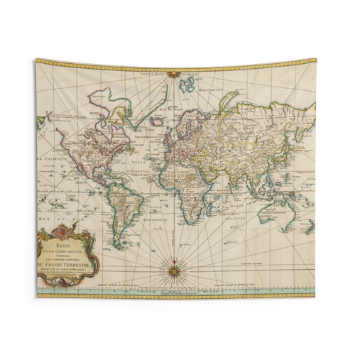 Vintage World Map (1772) Tapestry