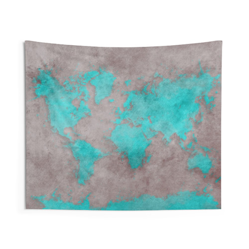 Colorful World Map Tapestry