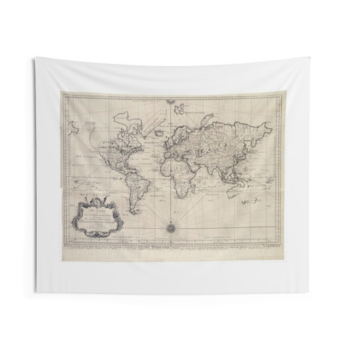 Vintage Map of The World (1750) Tapestry