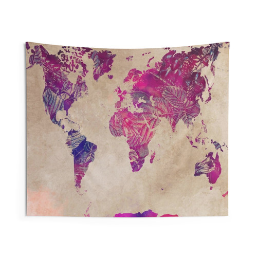 World Map 22 x 22 inch Tapestry Wall Hanging