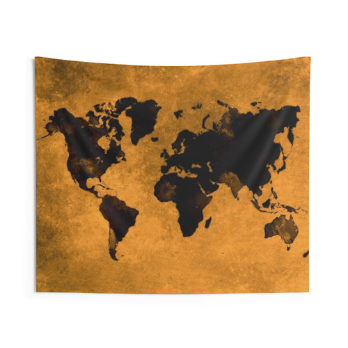 Colorful World Map Tapestry