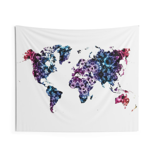 World Map Tapestry Wall Art Decor