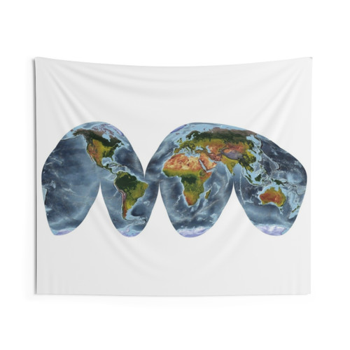 Goode Homolosine Land World Relief Map Tapestry
