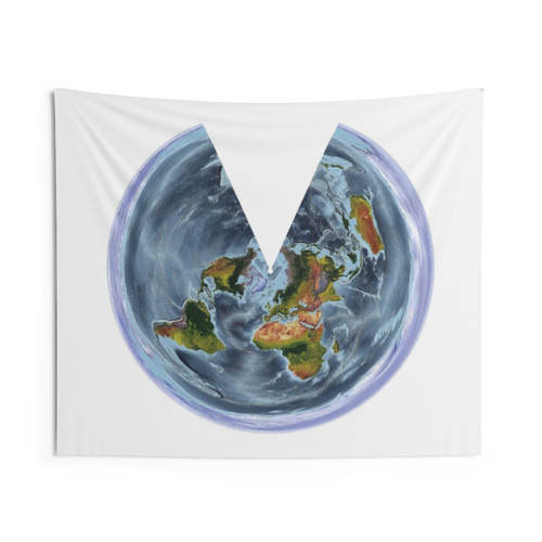 World Relief Map Tapestry - Equidistant Conic Projection