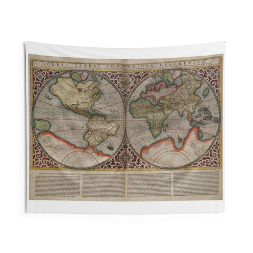 Vintage World Map (1587) Tapestry